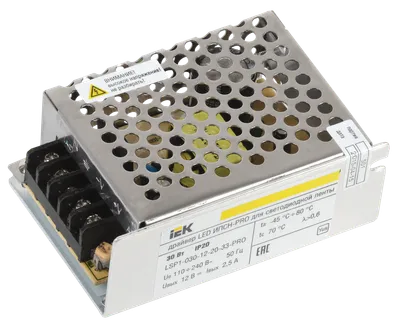 LED driver IPSN-PRO 30W 12V block - terminals IP20 IEK