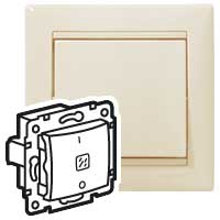 VALENA Выключатель 1-клавишный 2-полюсный с индикацией схема 2ТЕ 16АХ безвинтовые зажимы слоновая кость