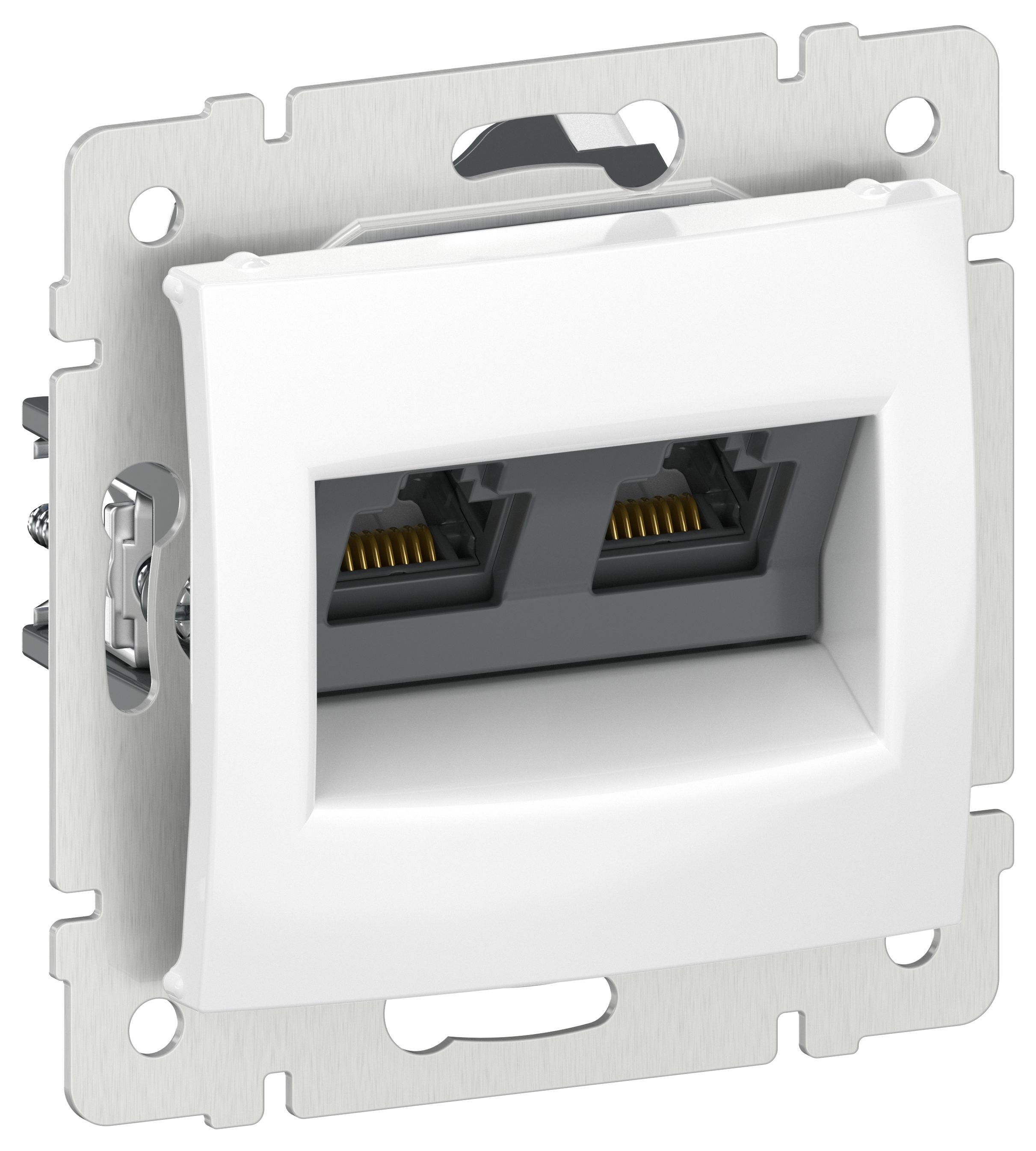 IEKVALENA Розетка компьютерная двойная RJ45 категория 5Е UTP 6942921 белый IEK
