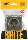 BRITE 1-gang socket without earthing with protective shutters 10A RSsh10-2-BrSh champagne IEK1