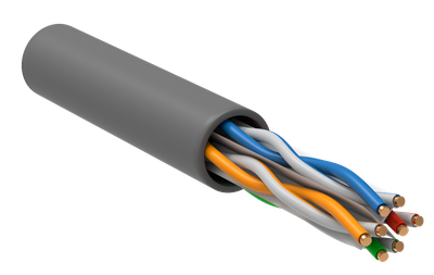 ITK Витая пара U/UTP кат.6 4х2х23AWG solid PVC серый (305м)