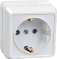 OKTAVA Single-gang socket with grounding for open installation 16A RS20-3-OB white IEK