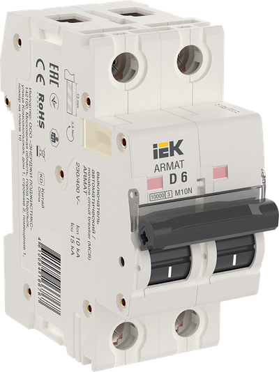 ARMAT Автоматический выключатель M10N 2P D 6А IEK