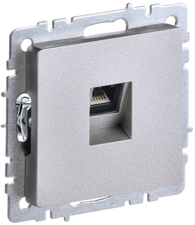 BRITE Розетка компьютерная RJ45 кат.5E РК10-БрА алюминий IEK
