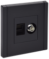 FORTE&PIANO Розетка двойная TV+RJ45 кат.6 FP137 черный IEK0