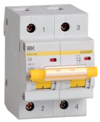 KARAT Automatic circuit breaker BA47-100 2P D 6A 10kA IEK