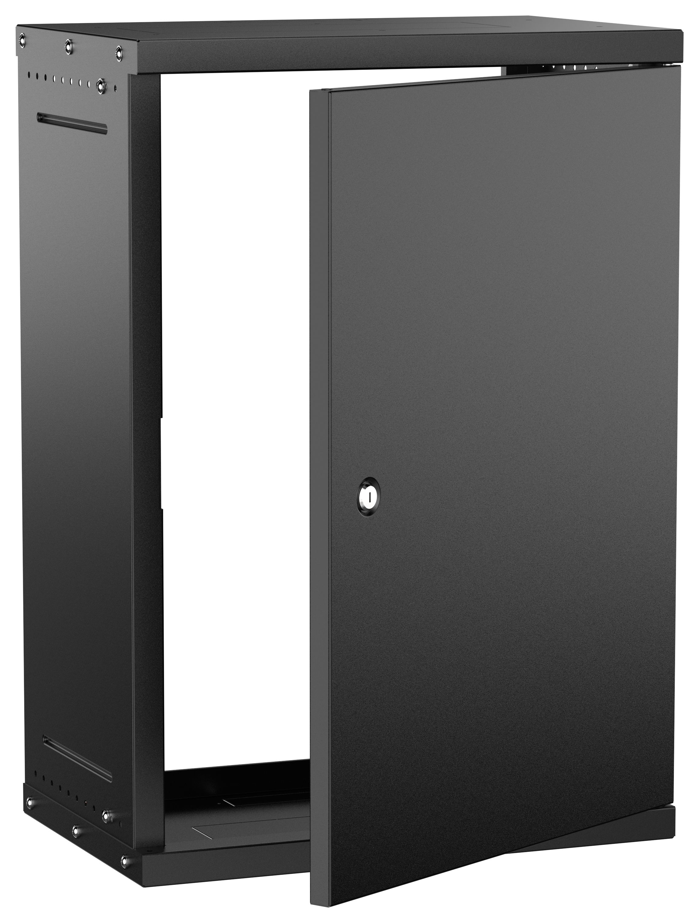 Шкаф настенный 15U 550х350мм металическая дверь черный GENERICA (LWE5-15U53-MF-G)