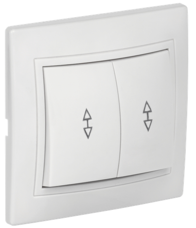 KVARTA Выключатель 2-клавишный проходной 10А ВСп10-2-0-КБ белый GENERICA