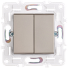 SKANDY Выключатель 2-клавишный проходной 10А SK-V05Sh шампань IEK2