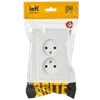 BRITE Double socket without ground without shutters 10A with frame PC12-2-BrB white IEK1