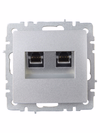 BRITE Розетка компьютерная двойная RJ45 кат.5E РК10-2-БрА алюминий IEK2