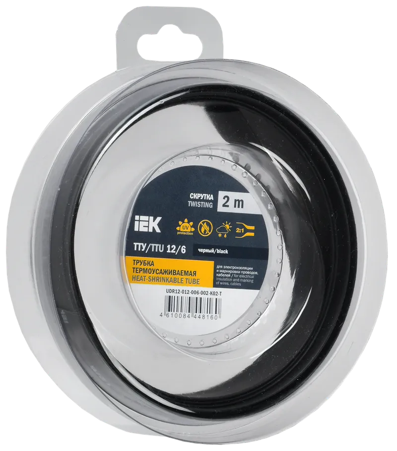 Heat shrink tubing TTU ng-LS 12/6 black (2m/pack) IEK