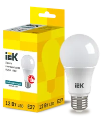 LED lamp ALFA A60 pear 12W 230V 4000K E27 IEK
