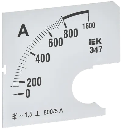 Шкала сменная для амперметра Э47 800/5А класс точности 1,5 72х72мм IEK