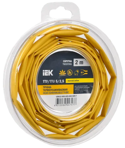 TTU ng-LS 5/2.5 heat shrink tubing yellow (2m/pack) IEK