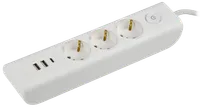 MODERN Extension cord U03V 3 places with earthing contact 2m 3x1mm2 16A/250V USBx3 white IEK