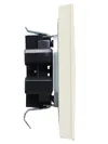 BRITE 2-gang socket without earthing with protective shutters 10A, complete RSsh12-2-BrKr beige IEK3