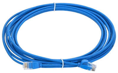 ITK Коммутационный шнур (патч-корд) кат.5E UTP LSZH 3м slim колпачок с язычком синий