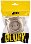 GLORY Розетка 1-местная для открытой установки без заземления с защитными шторками 10А РСш20-2-ХШм шампань матовый IEK1