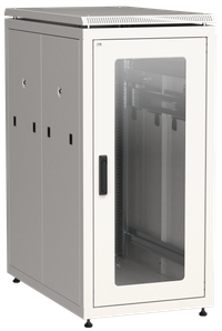 ITK LINEA N Шкаф напольный сетевой 19" 24U 800х1000мм стеклянная передняя дверь задняя перфорированная серый