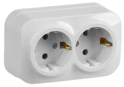 RS22-3-XB Double socket with grounding contact 16Awith opening installation GLORY (white) IEK