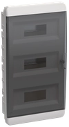TEKFOR Корпус пластиковый ЩРВ-П-36 IP41 черная прозрачная дверь IEK0