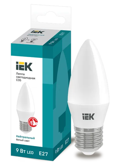 LED lamp C35 candle 9W 230V 4000K E27 IEK is intended for use in lighting devices for external and internal lighting of industrial, commercial and domestic facilities.

Complies with the requirements of the Technical Regulations of the Customs Union TR TS 004/2011, TR TS 020/2011, IEC 62560, Decree of the Government of the Russian Federation of November 10, 2017 No. 1356.