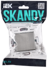 SKANDY Выключатель 1-клавишный проходной 10А SK-V02N металл никель IEK1