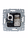 BRITE Розетка двойная RJ11+RJ45 кат.5E РК/Т12-БрШ шампань IEK3