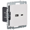 BRITE Розетка USB A+C 18Вт РЮ11-1-БрБ белый IEK4
