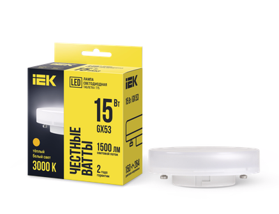Лампа светодиодная T75 таблетка 15Вт 230В 3000К GX53 IEK
