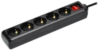 U05K extension cord 5 places with grounding 3m 3x1mm2 16A 250V black IEK