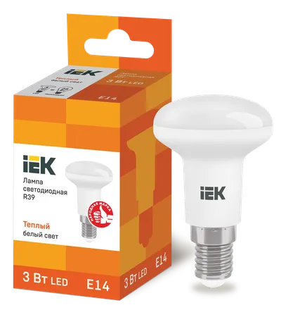 LED lamp R39 reflector 3W 230V 3000K E14 IEK is intended for use in lighting devices for external and internal lighting of industrial, commercial and domestic facilities.

Complies with the requirements of the Technical Regulations of the Customs Union TR TS 004/2011, TR TS 020/2011, IEC 62560, Decree of the Government of the Russian Federation of November 10, 2017 No. 1356.