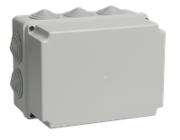 Коробка распаячная КМ41245 для открытой проводки 190х140х120мм IP44 10 гермовводов серая IEK