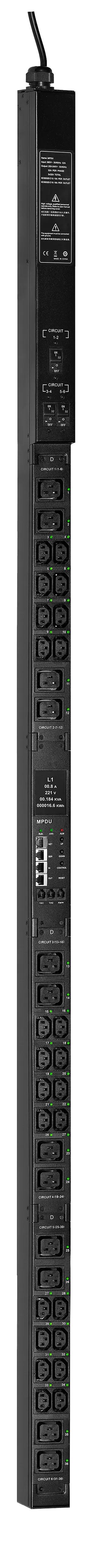 ITK CONTROL PDU с общим мониторингом и управлением PV1513 3Ф 32А 24С13 12С19 кабель 3м IEC60309