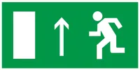 Self adhesive label 100x50 mm "Evacuation direction EXIT straight forward"