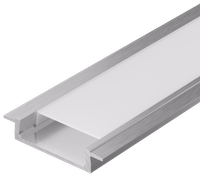 Профиль алюминиевый для светодиодной ленты 3006 встраиваемый трапециевидный 2м с комплектом аксессуаров (опал) IEK
