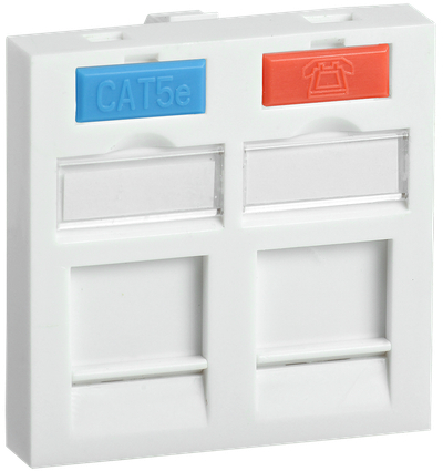 ITK Вставка 45х45мм для 2-х модулей Keystone Jack с маркером