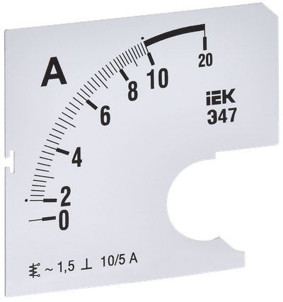 Replaceable scale for ammeter E47 10/5A accuracy class 1.5 72x72mm IEK