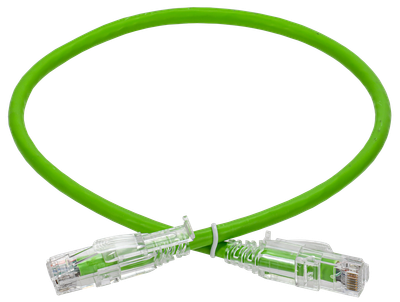 ITK Коммутационный шнур кат.6A UTP LSZH 3м standart с ленточным замком зеленый