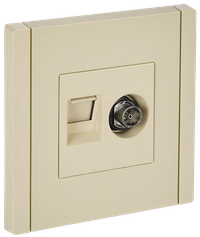 FORTE&PIANO Розетка двойная TV+RJ45 кат.6 FP437 ваниль IEK