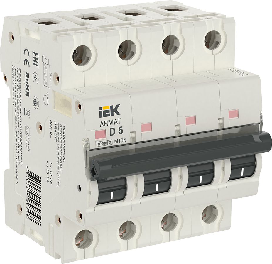 ARMAT Автоматический выключатель M10N 4P D 5А IEK (AR-M10N-4-D005)