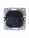 BRITE Розетка 1-местная с заземлением с защитными шторками 16А с USB A+A 5В 2,1А РЮш10-1-БрА алюминий IEK3