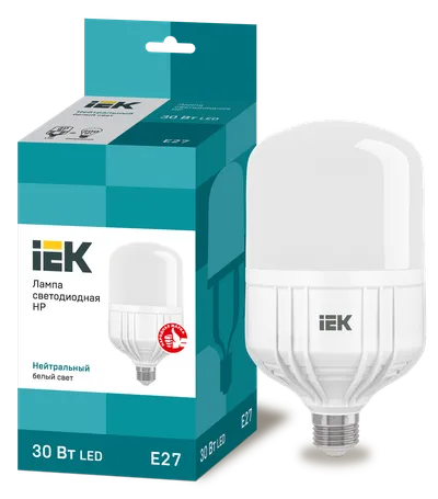 LED lamp HP 30W 230V 4000K E27 IEK is intended for use in lighting devices for external and internal lighting of industrial, commercial and domestic facilities.

Complies with the requirements of the Technical Regulations of the Customs Union TR TS 004/2011, TR TS 020/2011, IEC 62560, Decree of the Government of the Russian Federation of November 10, 2017 No. 1356.