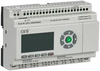 ONI Micro PLC. Expandable version. With built-in screen. 16 digital inputs (230V AC), 10 relay outputs. RS485. ethernet. Supply voltage 110-230V AC