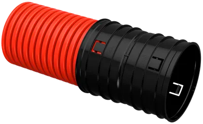 Corrugated double-wall HDPE pipe d=160mm red (6 m) IEK with a broach tool