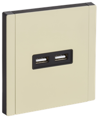 FORTE&PIANO Розетка USB A+A 3,1А FP849M металл серый сланец IEK