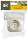 RSSh20-2-XK Single socket without grounding contact with protrctive shutter 10A open installation GLORY (cream) IEK1