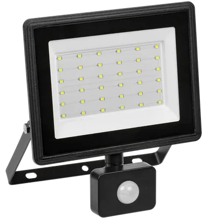 LED floodlight SDO 06-50D black motion sensor IP54 6500K IEK