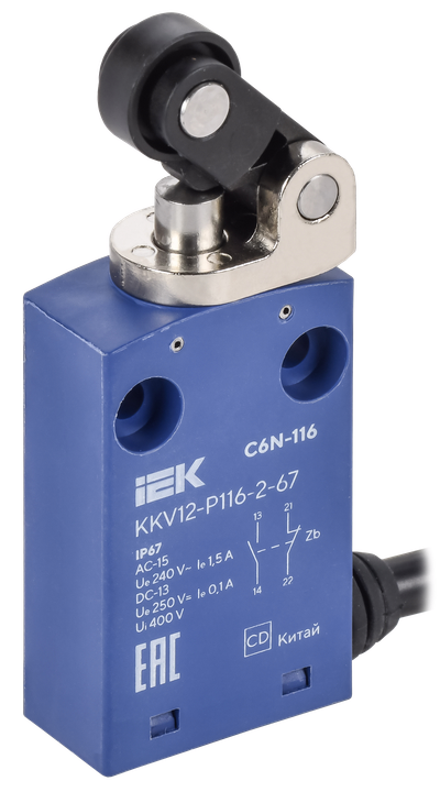 Выключатель концевой C6N-116 толкатель с рычажным роликом правый IP67 IEK